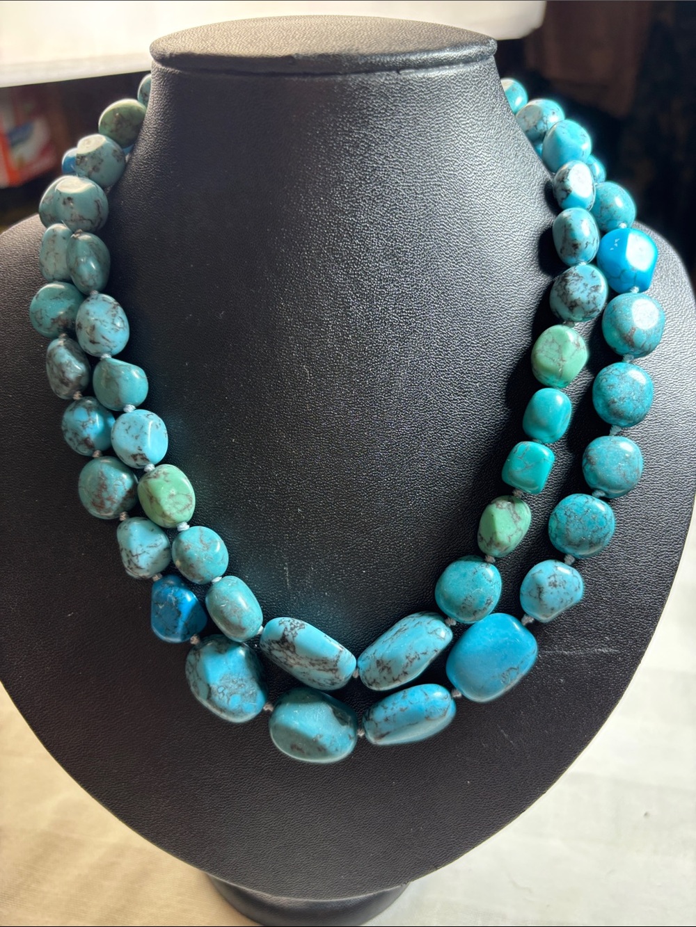Double strand of Howlite (NWT) beads